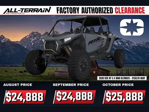 2026 Polaris RZR XP S 4 1000 Ultimate - Stealth Gray