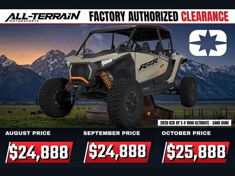 2026 Polaris RZR XP S 4 1000 Ultimate - Sand Dune