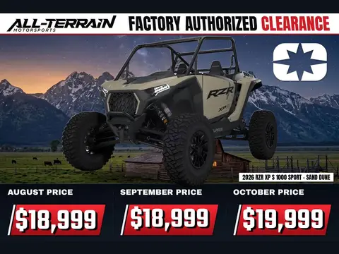 2026 Polaris RZR XP S 1000 Sport - Sand Dune
